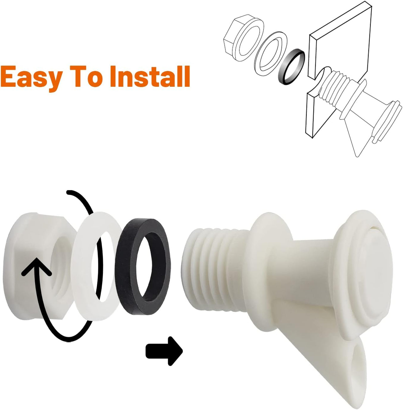 Push-Button Spigot Cooler Spigot Replacement. Compatible with Igloo 2-10 Gallon Water Coolers. Durable Beverage Jugs Spigot (3 Pack)